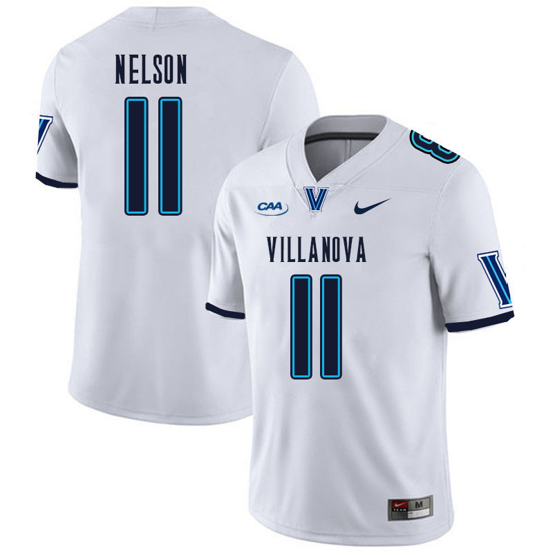 Men #11 Jordan Nelson Villanova Wildcats College Football Jerseys Stitched Sale-White Men #11 Jordan Nelson Villanova Wildcats College Football Jerseys Stitched Sale-White